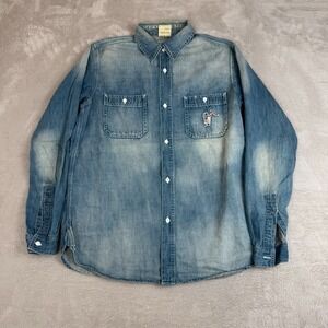 Billionaire Boys Club Button Up‎ Shirt Mens M Blue Preowned Denim Streetwear